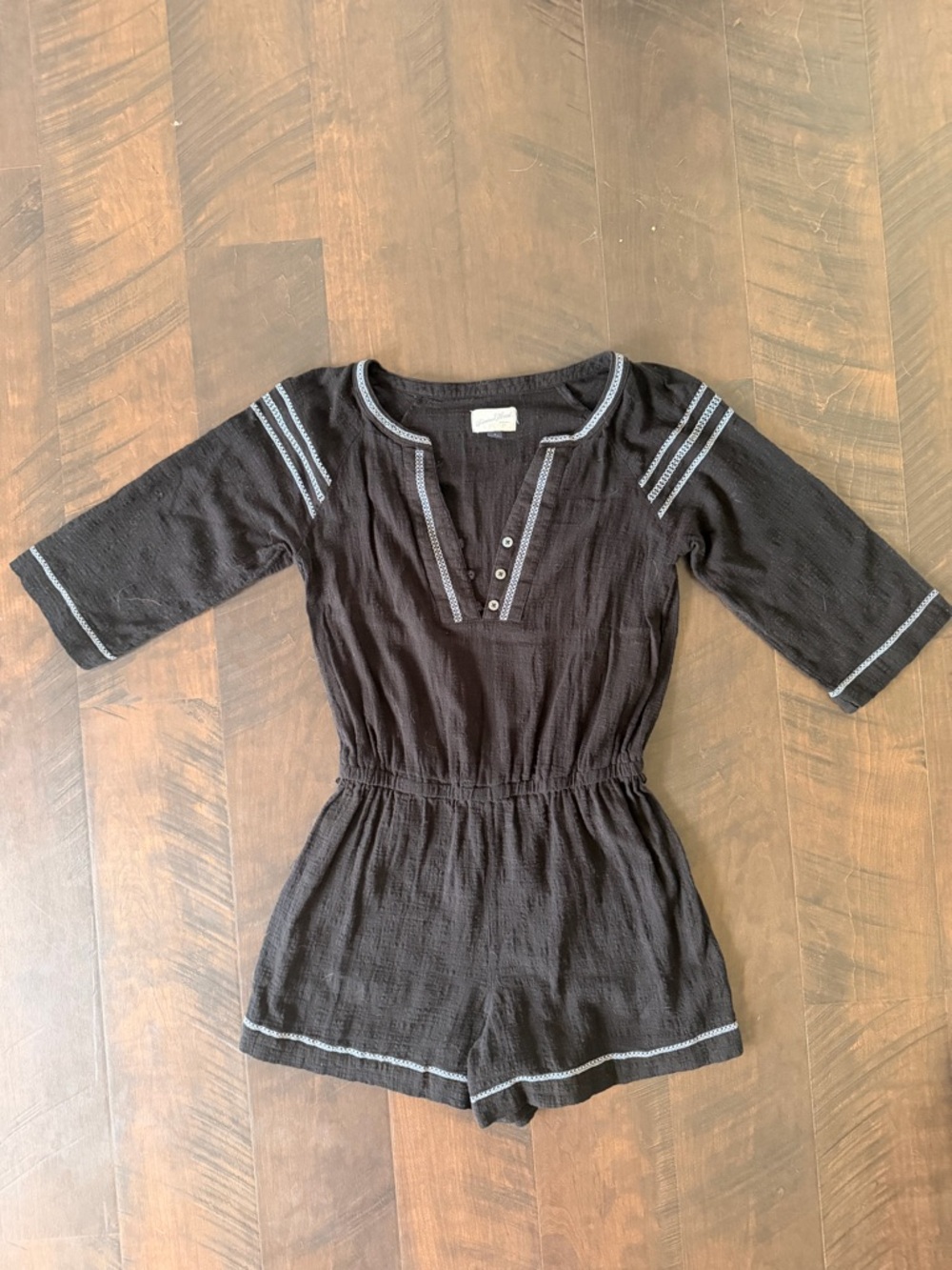 💛 Universal Thread Black Textured Cover Up Romper Size S